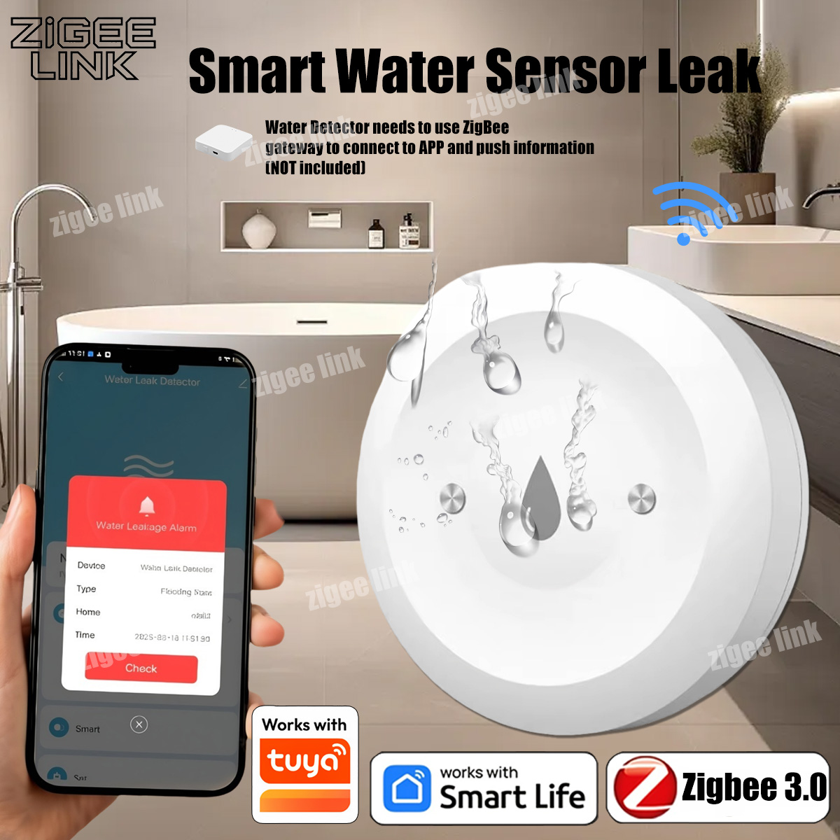 Kitchen Appliances Video - Inteligentny czujnik wycieku wody Tuya ZigBee